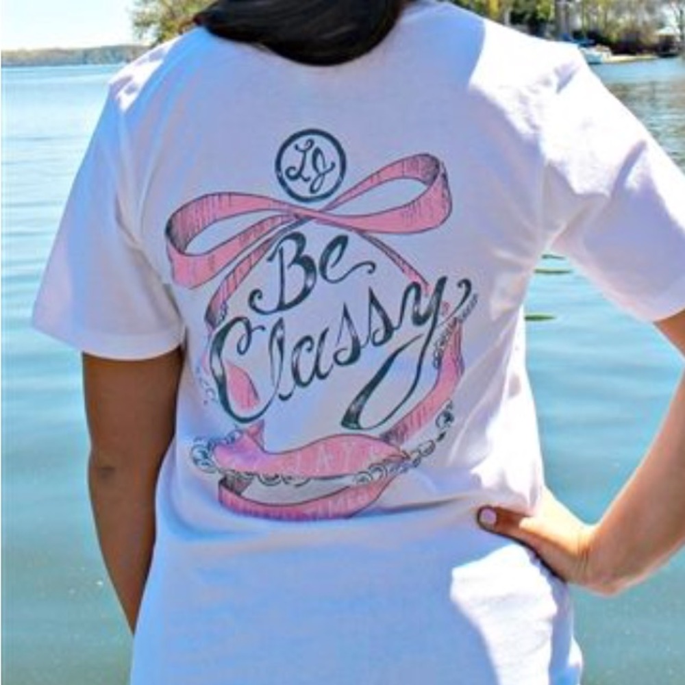 LAUREN JAMES WHITE BE CLASSY T SHIRT